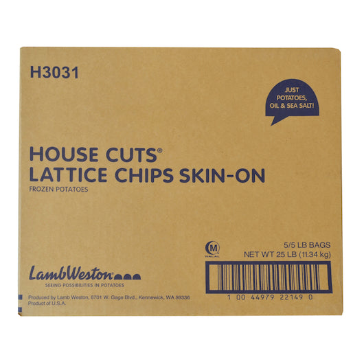 House Cuts Lattice CHIPS SKIN ON POTATO, 5 x 5 lb Case - DOT product image 2