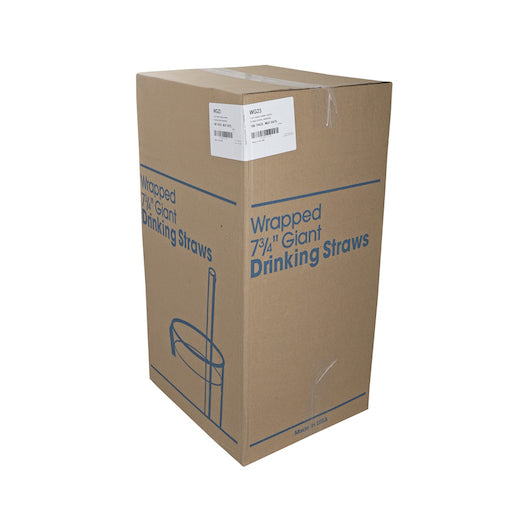 D & W Wrapped Giant Straws with Red Stripe, 25 x 300 x 1 each Case - GS1 closed shipping case image