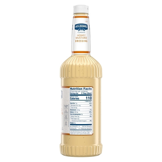 Hellmanns Blue Ribbon Classics Honey Mustard Salad Bar Dressing Bottle, 6 x 32 oz Case - DOT product image 8