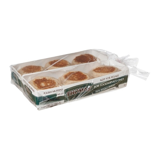 Thomas' 100% Whole Wheat English Muffins, 6 x 12 ct Case - DOT product image 2
