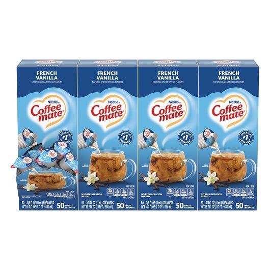 Coffee-mate French Vanilla Single Serve Liquid Creamer, 4 x 18.7 fl oz Case - DOT product image 2