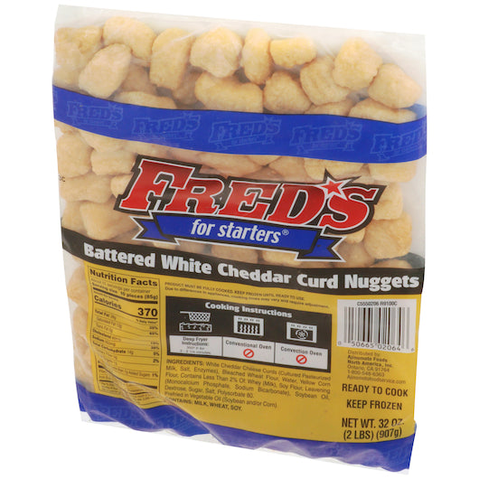 Ajinomoto Freds Batterd Battered Cheddar Curd Nuggets, 6 x 2 lb Case - DOT product image 2