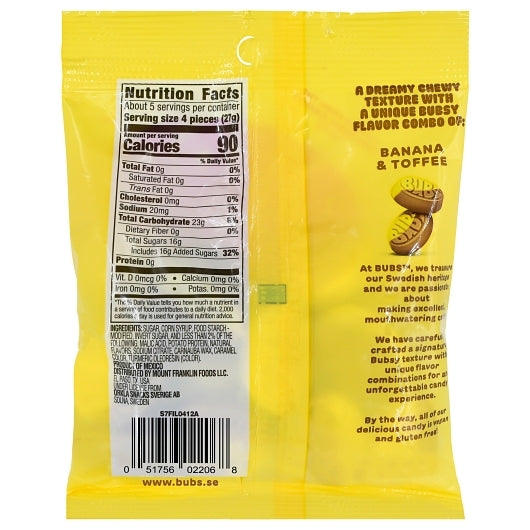 Bubs Sweet Ovals Banana Toffee Candy, 8 x 5.5 oz Case - Candy & Confections - image 2