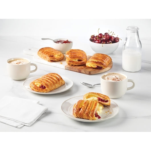 Bridor Ready to Bake Greek Yogurt Cherry Danish, 60 x 4.1 oz Case - GS1 styled product image