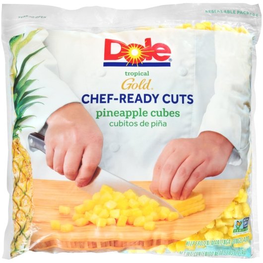 Dole Chef-Ready 3/8 " Individual Quick Frozen Pineapple Cubes, 2 x 5 lb Case - DOT product image 2
