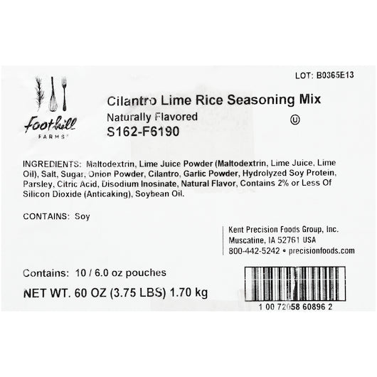 Foothill Farms Cilantro Lime Rice Seasoning Mix, 10 x 6 oz Case - DOT product image 5