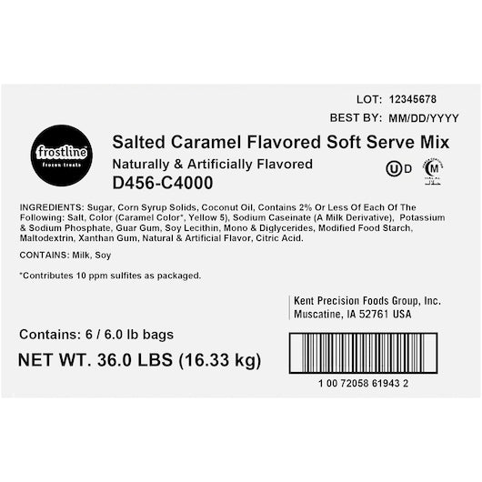 Frostline SALTED CARAMEL SOFT SERVE MIX, 6 x 6 lb Case - DOT product image 7