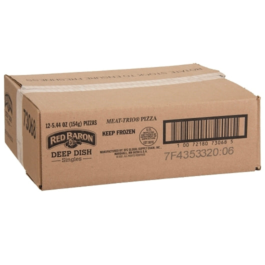 Red Baron 5 Inch Deep Dish Singles Meat Trio Pizza, 12 x 5.44 oz Case - DOT product image 5