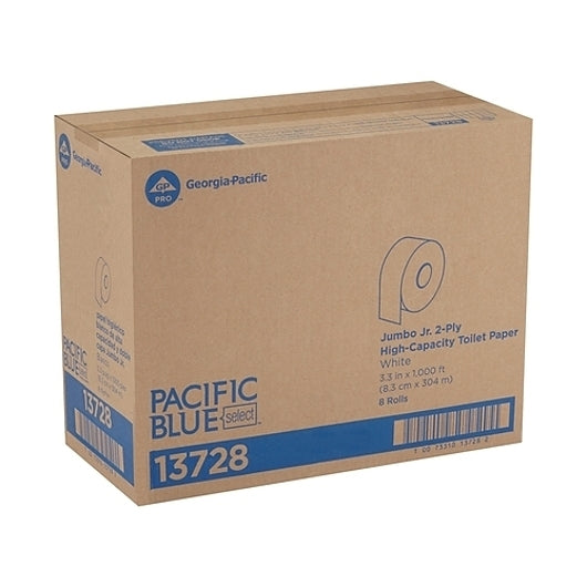 Pacific Blue Basic Acclaim 2-Ply White Jumbo Bath Tissue, 8 x 1 ct Case - DOT product image 3