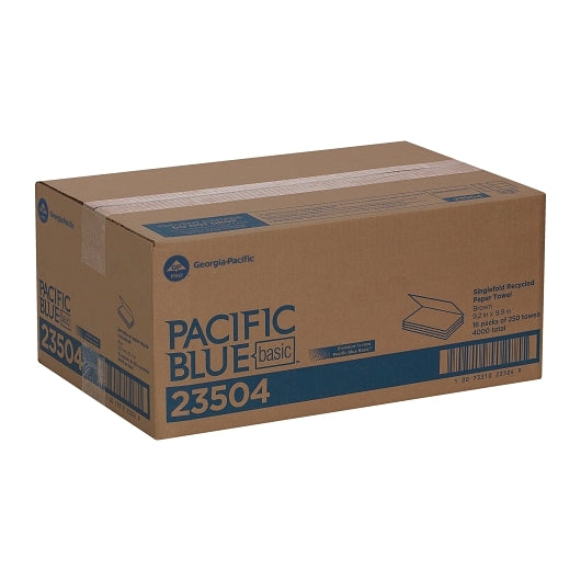 Pacific Blue Basic S-Fold Recycled (3rd Party) Brown Paper Towe1, 16 x 1 ct Case - Plates Bowls