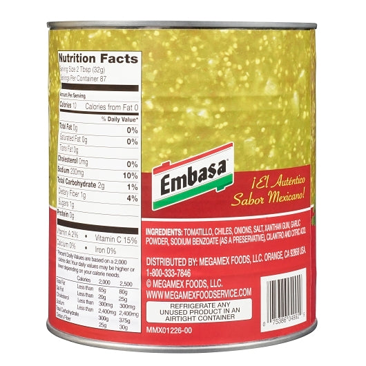 Embasa Salsa Verde, 6 x 98 oz Case - DOT product image 8
