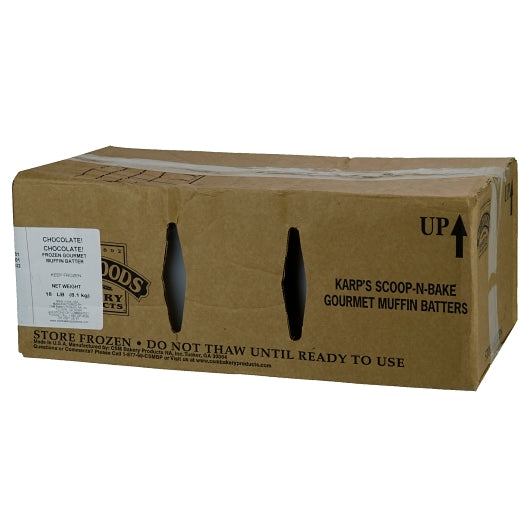 Baker and Baker Scoop-N-Bake Chocolate Muffin Batter, 2 x 9 lb Case - GS1 closed shipping case image