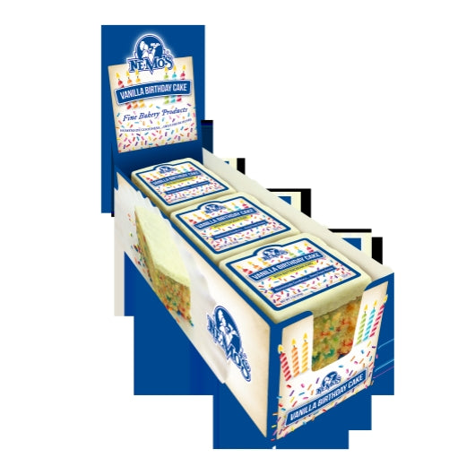 Nemo's Cake Squares Vanilla Birthday Cake Square, 6 x 6 x 3 oz Case - DOT product image 2