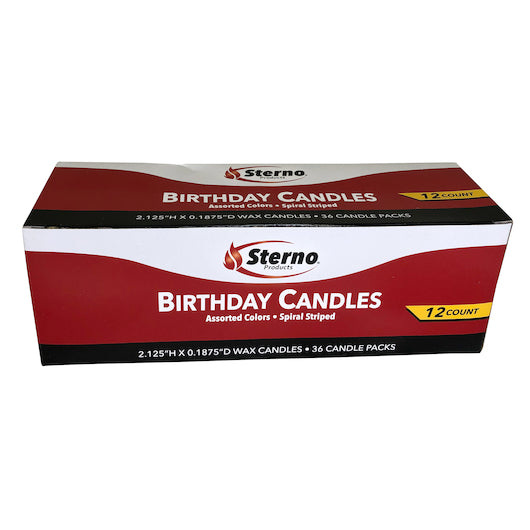 Sterno Candle Lamp Spiral Stripe Birthday Candle, 12 x 12 x 36 ct Case - DOT product image 2