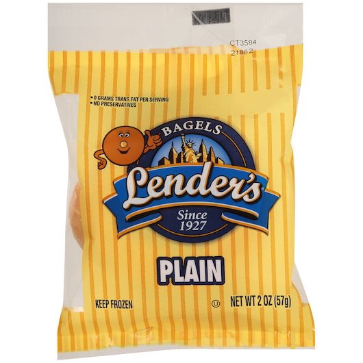Pinnacle Foods Individually Wrapped Sliced Plain Bagels, 1 x 2 oz Case - Breads, Rolls & Buns