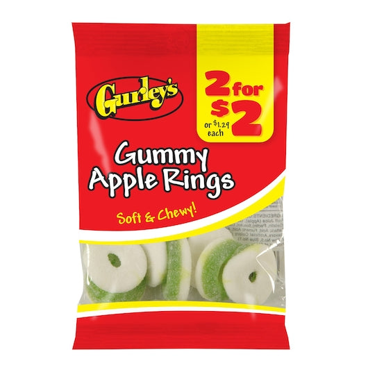 Gurley's 2 for $2 Apple Rings Gummy Candy, 12 x 2.5 oz Case - Candy & Confections - image 2