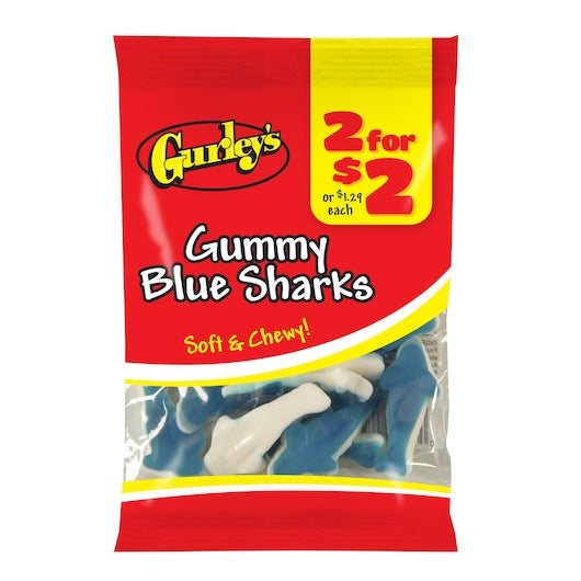 Gurley's Blue Sharks Gummy Candy, 12 x 2.25 oz Case - Candy & Confections - image 2