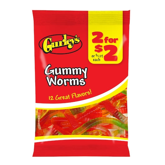 Gurley's Gummy Worms, 12 x 2.5 oz Case - Candy & Confections - image 2