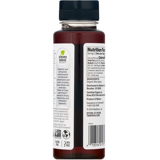 Madhava Organic Amber Raw Agave, 6 x 11.75 oz Case - DOT product image 8