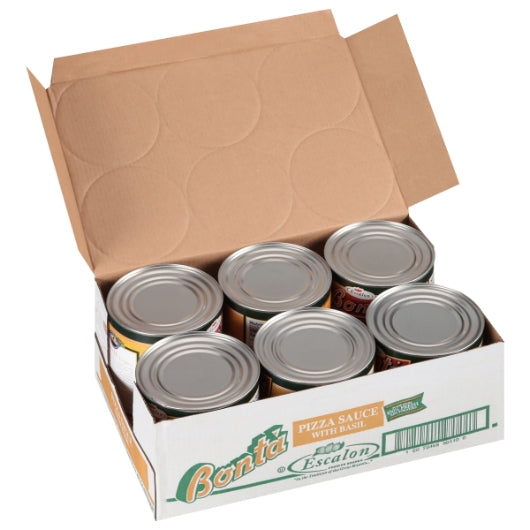 Bonta Pizza Sauce with Basil, 6 x 6.688 lb Case - GS1 open-case image