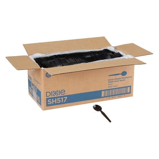 Dixie Heavy Weight Polystyrene Black Soup Spoon, 1 x 1000 ct Case - DOT product image 2