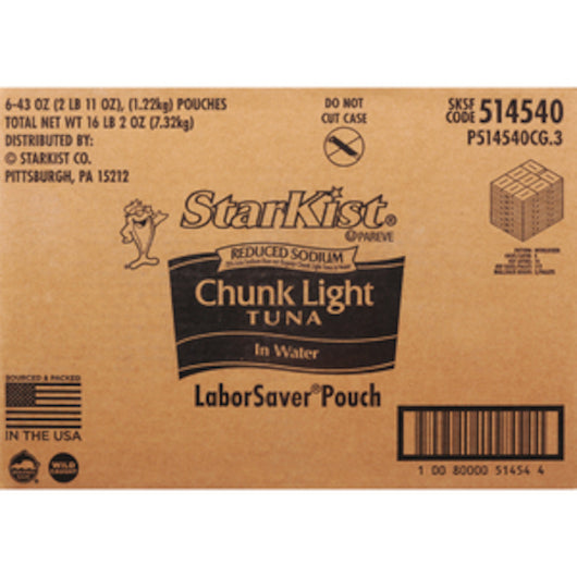 Starkist Reduced Sodium Chunk Light Tuna In Water, 6 x 43 oz Case - DOT product image 8
