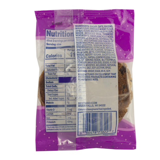 Best Maid Individually Wrapped Oatmeal Raisin Cookie, 48 x 3 oz Case - Bakery & Desserts - image 2