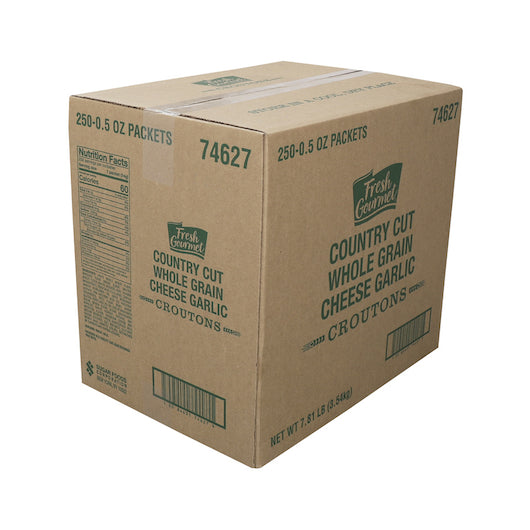 Fresh Gourmet Whole Grain Country Cut Cheese Garlic Crouton Single Serve, 250 x 0.5 oz Case - DOT product image 8