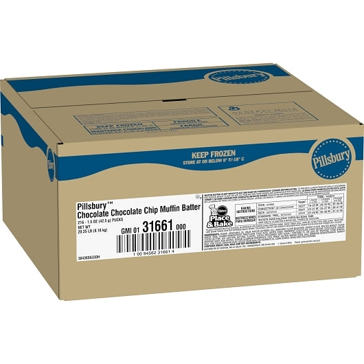 Pillsbury Place & Bake Muffin Dough Puck Chocolate Chocolate Chip, 216 x 216 x 1.5 oz Case - GS1 closed shipping case image