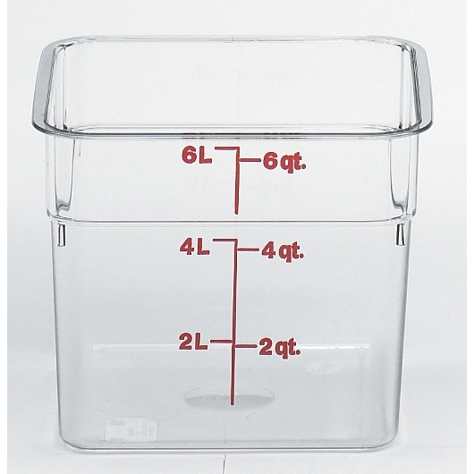 Cambro Camwear Clear Square Container 6 Quart, 1 x 6 each Case - DOT product image 2