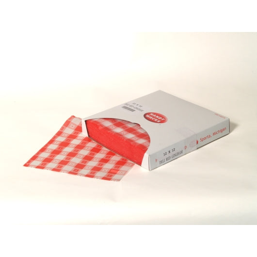 Handy Wacks Red Gingham 12 Inch X 12 Inch Sandwich Wrap, 6 x 1000 ct Case - DOT product image 2