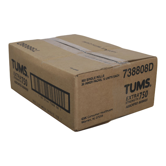 Tums Extra Assorted Berries, 30 x 12 x 8 each Case - GS1 closed shipping case image