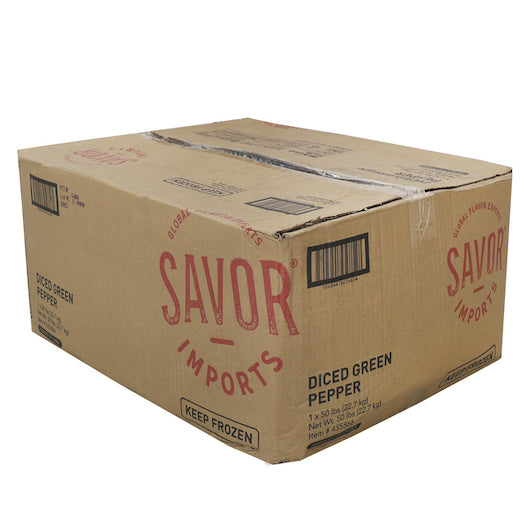 Savor Imports IQF DICED GREEN PEPPERS 3/8" Cubes, 1 x 50 lb Case - DOT product image 5