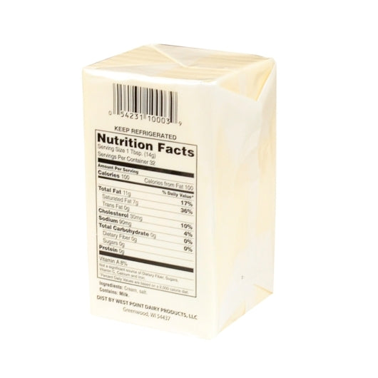 Commodity Butter Solid Salted Butter, 36 x 1 lb Case - Cheese & Dairy