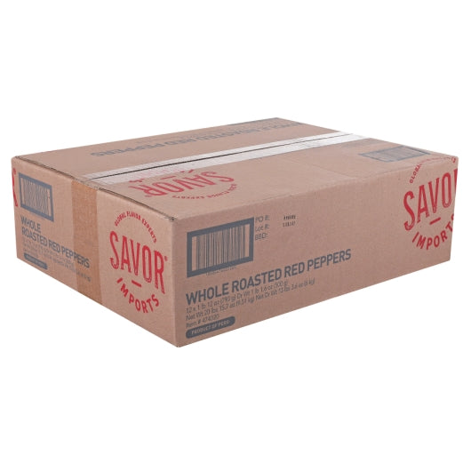 Savor Imports Roasted Whole Red Pepper, 12 x 28 oz Case - DOT product image 7
