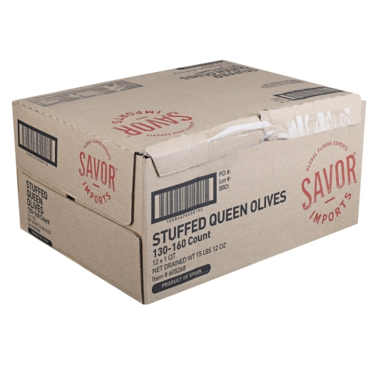 Seville Stuffed Queen Olives Jar 130-160 count, 12 x 32 oz Case - DOT product image 4