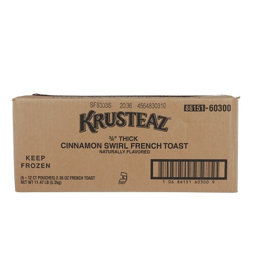 Krusteaz 3/4" Thick Cut Cinnamon Swirl French Toast, 6 x 2.557 oz Case - DOT product image 8