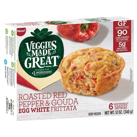 Veggies Made Great Roasted Red Pepper & Gouda Egg White Frittata Bites, 8 x 12 oz Case - Cheese & Dairy - image 2