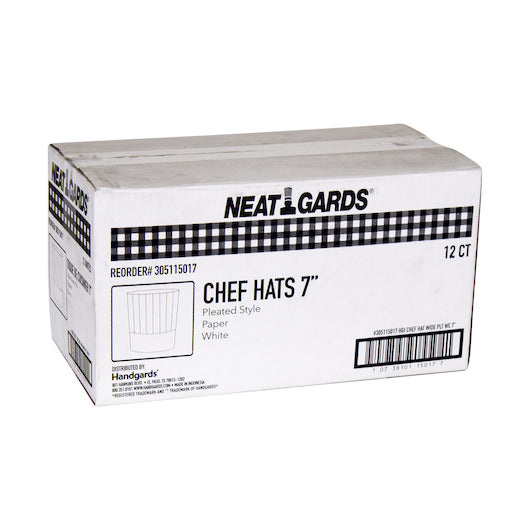 (Price/Case)Handgards 305115017 Chef Hat Paper Wide Pleats White - DOT product image 2