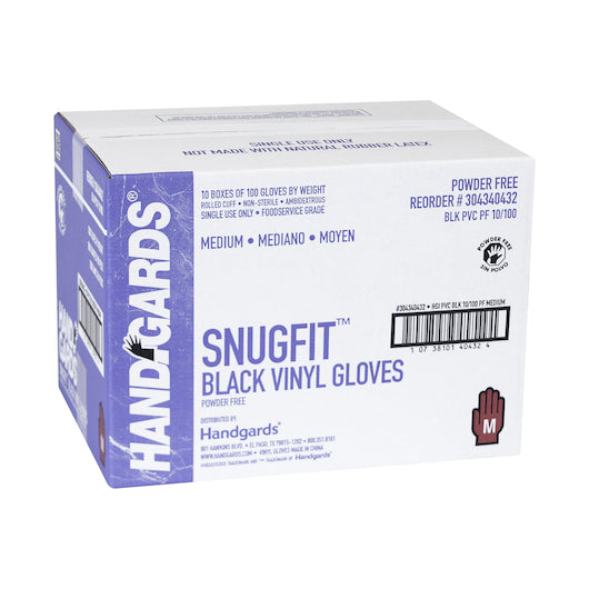 Handgards Disposable Vinyl Black Powder Free Medium Gloves, 10 x 100 x 100 each Case - DOT product image 7
