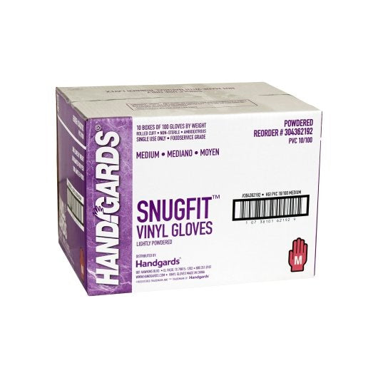 Handgards Snugfit Vinyl Lightly Powdered Medium Glove, 10 x 100 x 100 each Case - DOT product image 6