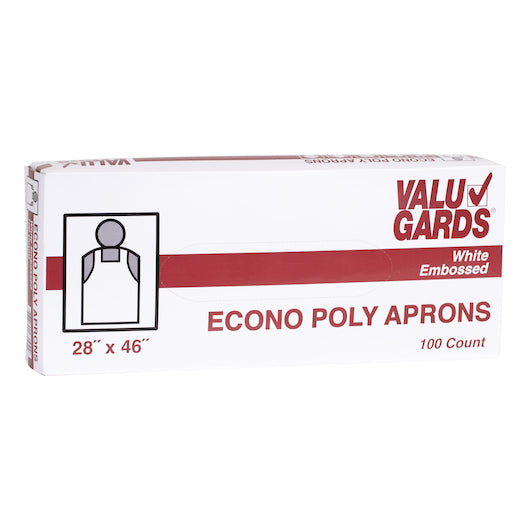 Handgards Valugard White APRON ECONOMY POLY WHITE EMBOSSED LIGHT DUTY 28X46, 10 x 100 x 100 each Case - DOT product image 2