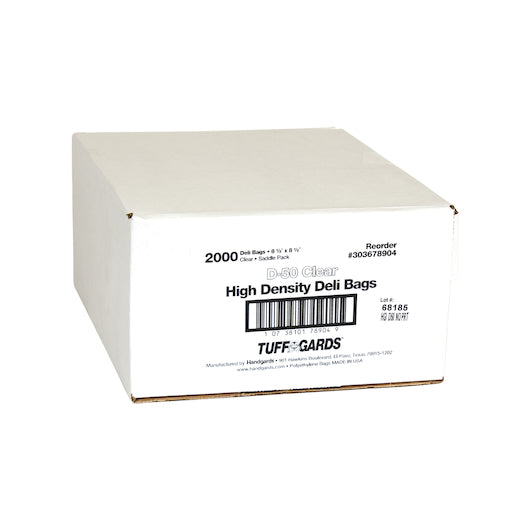 Handgards High Density Clear Deli Bag - 8.5 x 8.5, 1 x 2000 x 2000 each Case - DOT product image 2