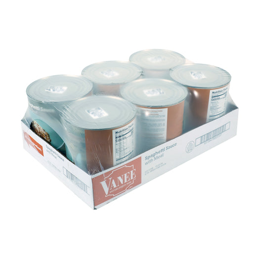 Vanee Spaghetti Sauce With Meat, 6 x 108 oz Case - GS1 closed shipping case image