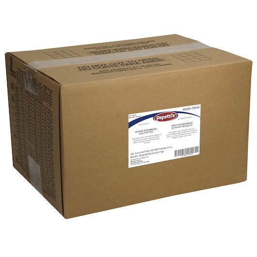 Papetti Table Ready 4.5'' Fully-Cooked, Round, Scrambled Egg Patties with Medium Browning & Pepper, 1 x 20 lb Case - DOT product image 4