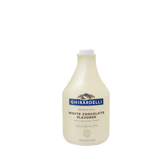 Ghirardelli White Chocolate Sauce Pump Bottle, 6 x 87.3 oz Case - Condiments & Sauces