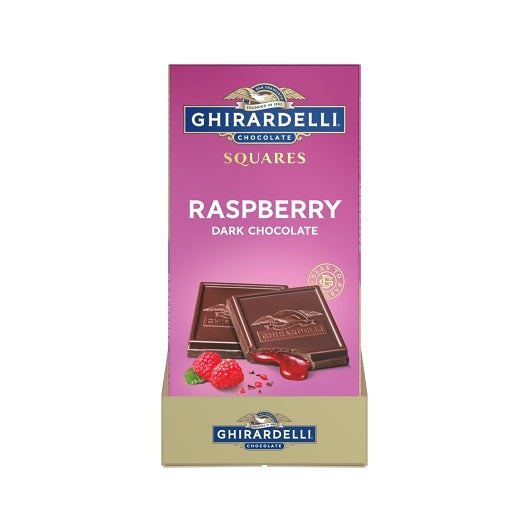 Ghirardelli Dark Chocolate Raspberry Squares Bar, 10 x 0.3 lb Case - Candy & Confections - image 2