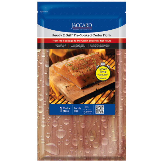 Jaccard Ready to Grill Pre Soak Cedar Plank, 11 x 5.5 inch - 15 per case - DOT product image 2