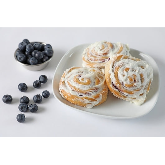 Cinnaroll Cream Cheese Frosted Blueberry Rolls, 14 x 630 GR Case - Frozen Fruit