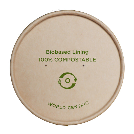 World Centric 8 Ounce Paper Bowl Lids, 20 x 25 each Case - Disposables